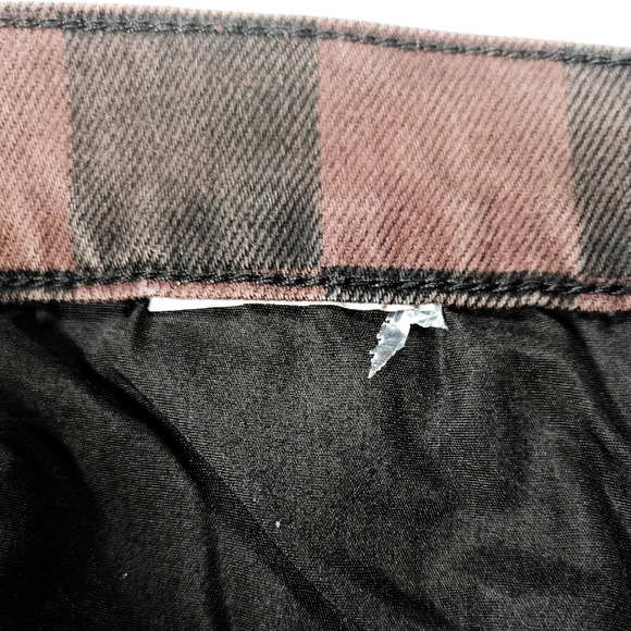 Pistola Charlie Button Fly High Rise Straight Ankle Jeans Brown Check 26x27 NWT - Picture 7 of 10